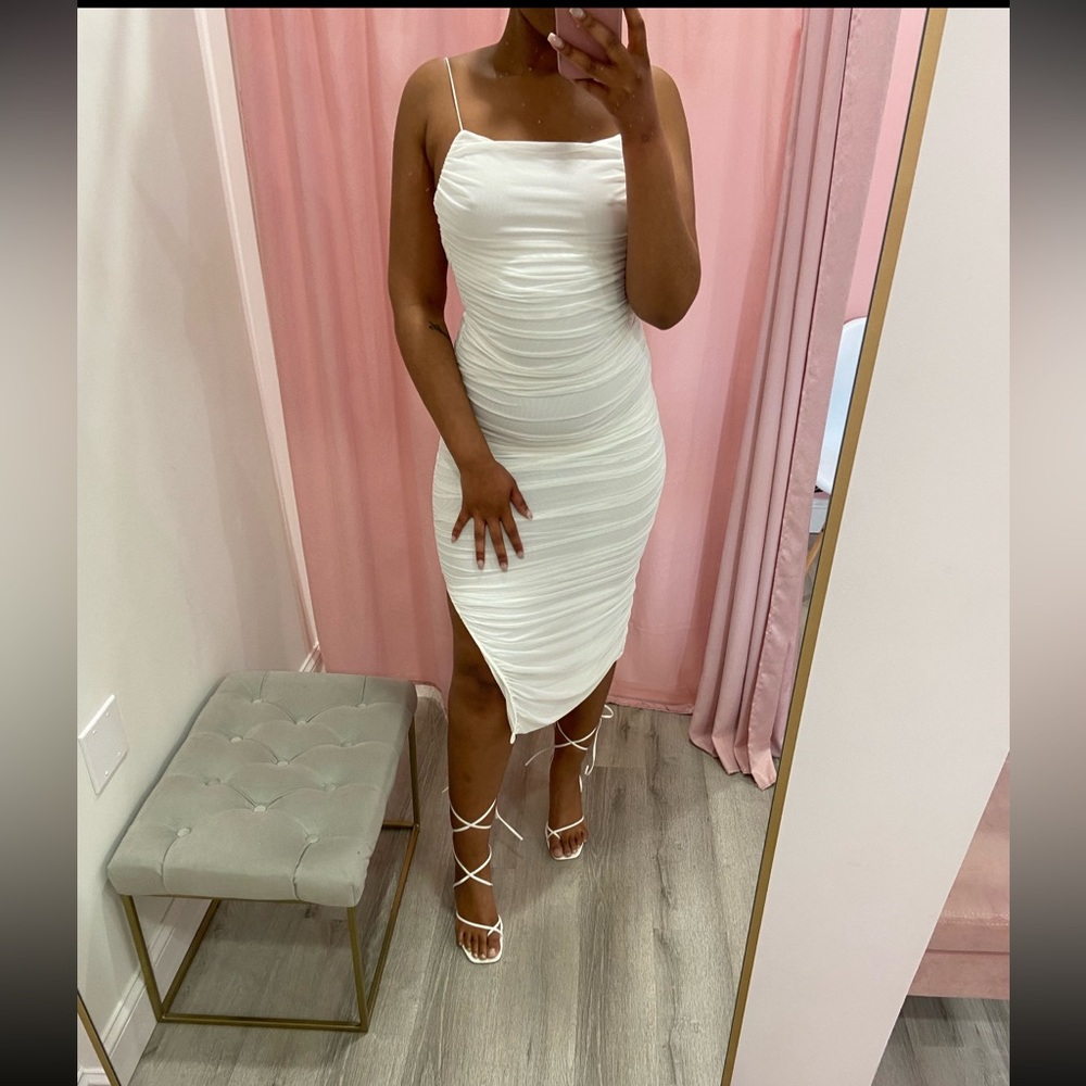 NWT White mesh midi dress